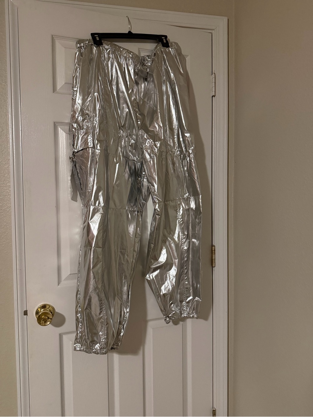 Metallic Silver jogger pants